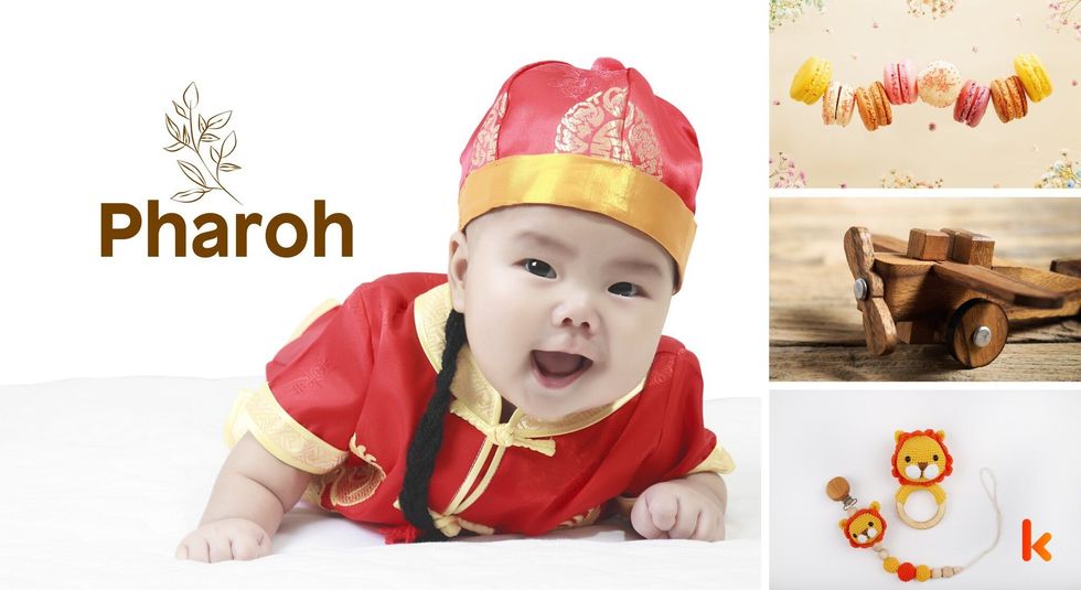 Baby name pharoh - cute baby, macarons, toy, teether.