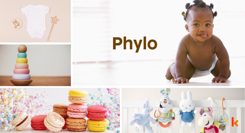 Baby name phylo - cute baby, macarons, toys, clothes, teether