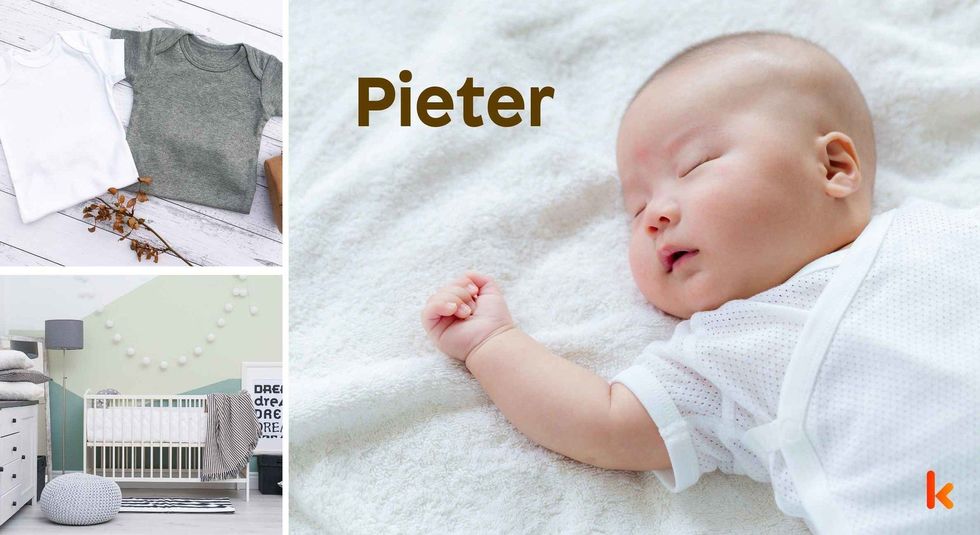 Baby name Pieter - cute baby, clothes, crib, accessories and toys.