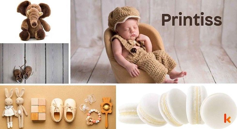 Baby Name Printiss - cute baby, flowers, shoes, macarons and toys.
