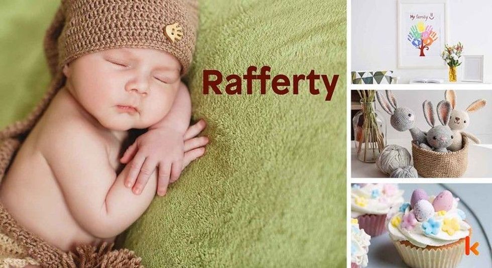 Baby name Rafferty - cute baby, clothes, photo frame, cupcake & crochet toys