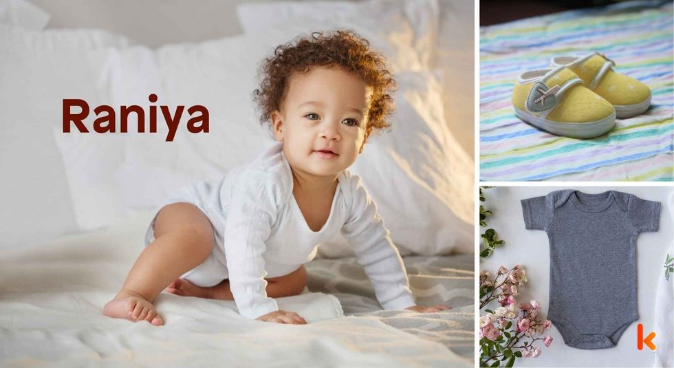 Baby name Raniya - cute baby, clothes, shoes, flowers 