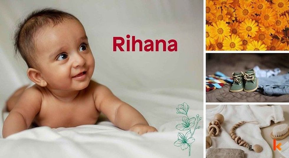 Baby name Rihana - cute baby, clothes, shoes, flowers 