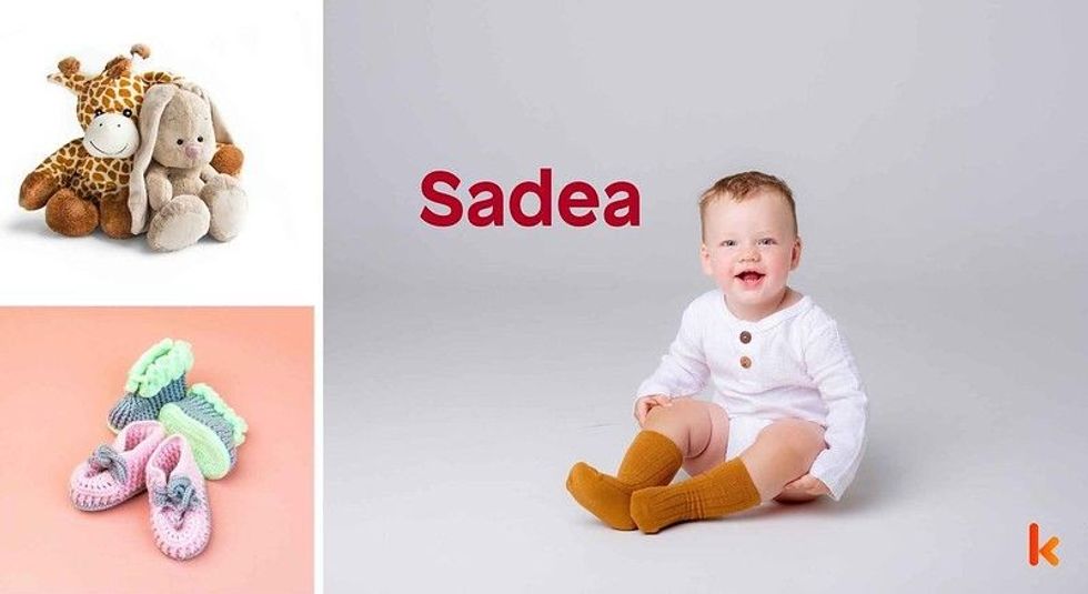 Baby Name Sadea - cute baby, shoes and toys.