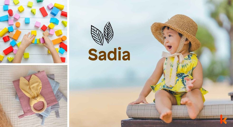 Baby name Sadia - happy baby, clothes, legos