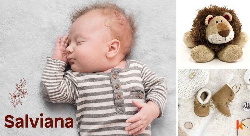 Baby name Salviana- cute baby, baby booties & toys