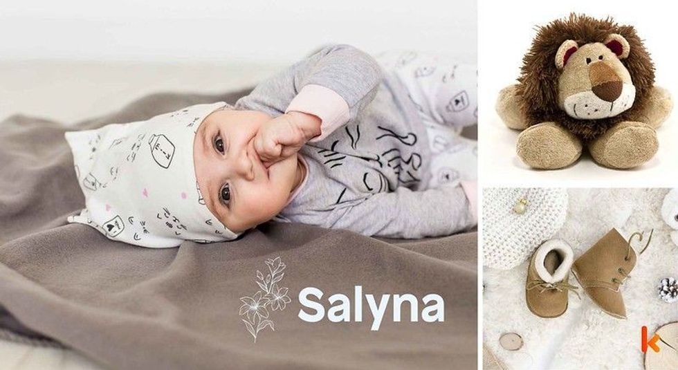 Baby name Salyna - cute baby, baby booties & toys
