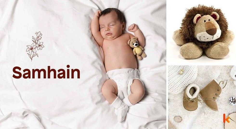 Baby name Samhain- cute baby, baby booties & toys