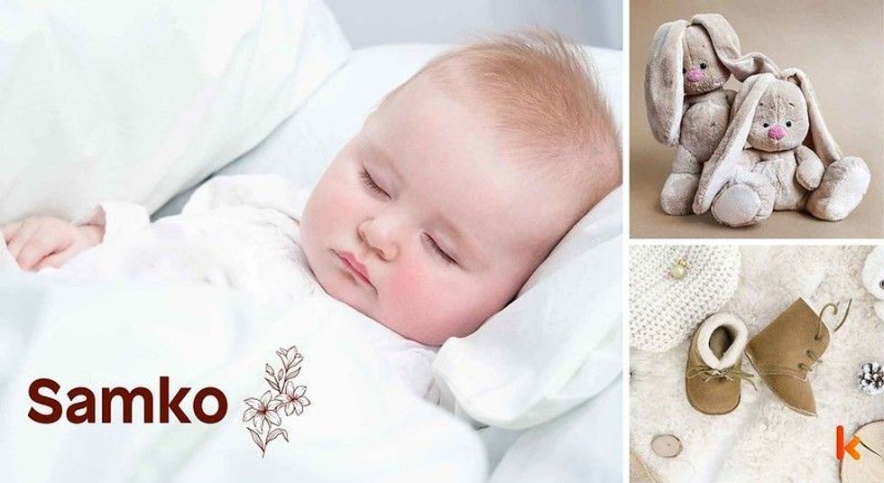 Baby name Samko - cute baby, baby booties & toys