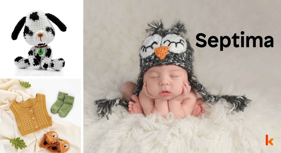 Baby Name Septima - cute baby, dress, shoes and toys.