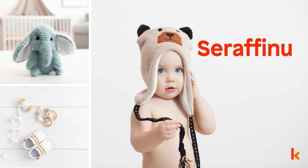 Baby Name Seraffinu - cute baby, shoes and toys.