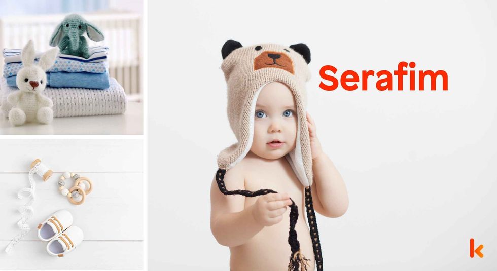 Baby Name Serafim - cute baby, dress, shoes and toys