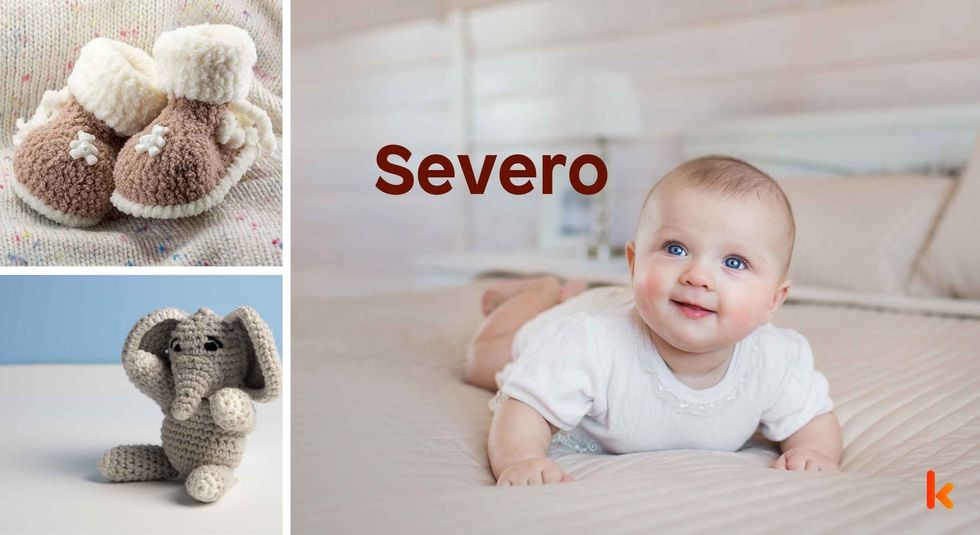 Baby Name Severo - cute baby, shoes and toys.