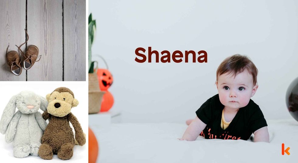 Baby Name Shaena - cute baby, shoes and toys.