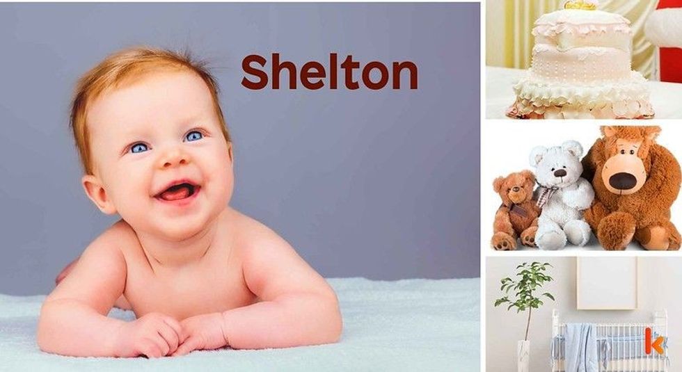 Baby Name Shelton- cute baby, crib, cake, toys 