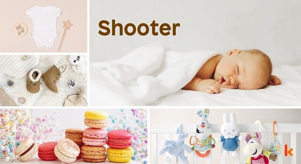 Baby name shooter - cute baby, macarons, teether, toy, babt booties, clothes