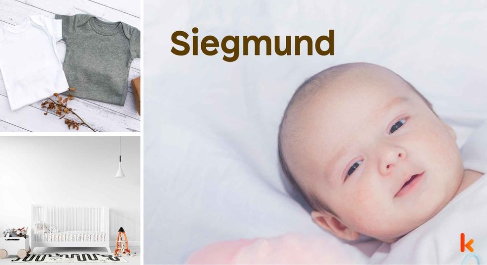 Baby name Siegmund - cute baby, clothes, crib, accessories and toys.