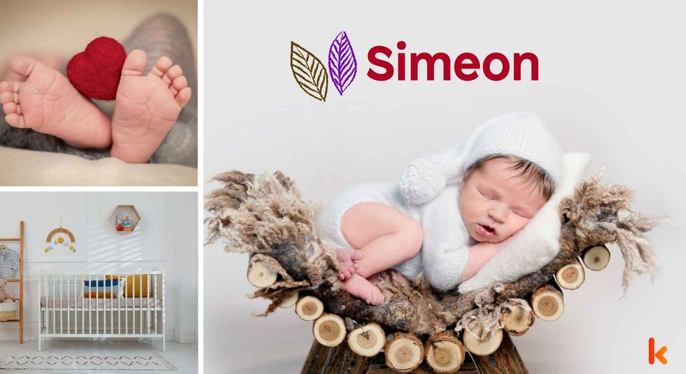 Baby name Simeon - newborn baby, feet, crib