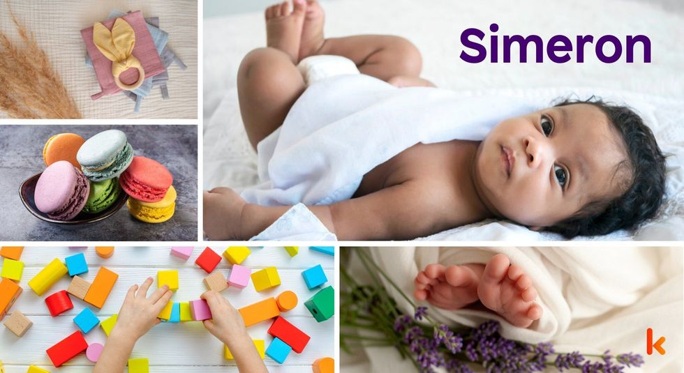 Baby name Simeron - cute baby, baby feet, baby clothes, baby flowers & baby color toys.