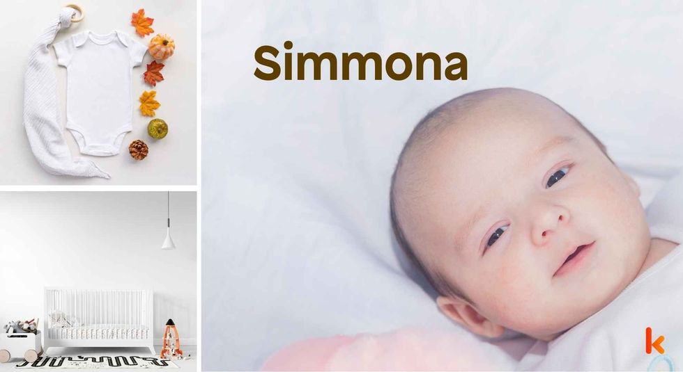 Baby name Simmona - cute baby, clothes, crib, accessories and toys.