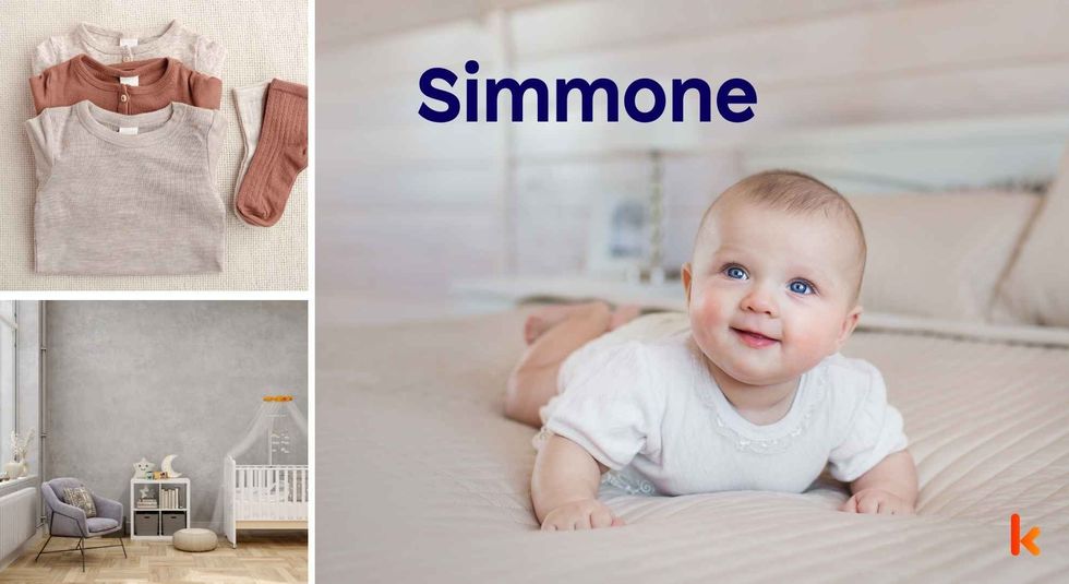 Baby name Simmone - cute baby, clothes, crib, accessories and toys.