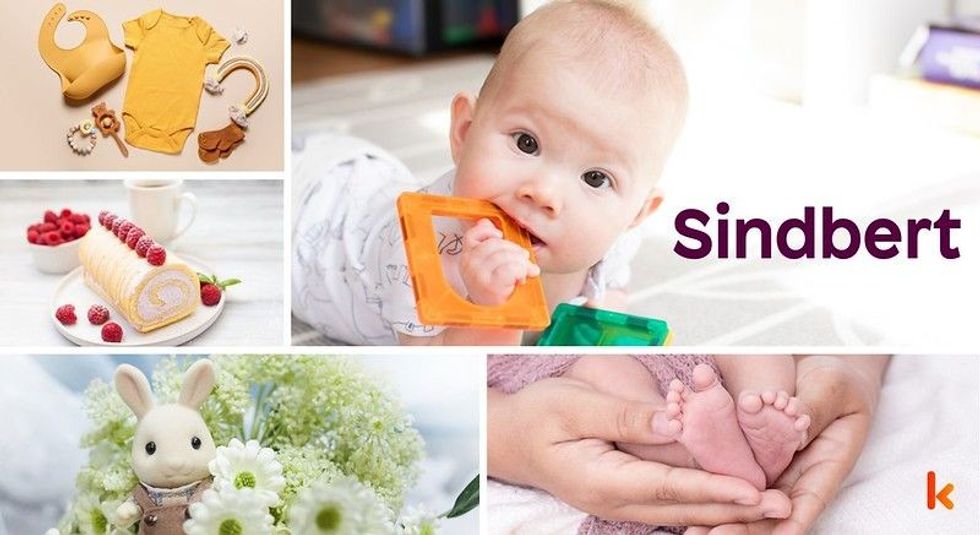 Baby name Sindbert - cute baby, baby feet, baby clothes, baby flowers & baby color toys.