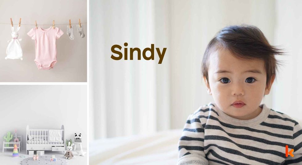 Baby name Sindy - cute baby, clothes, crib, accessories and toys.