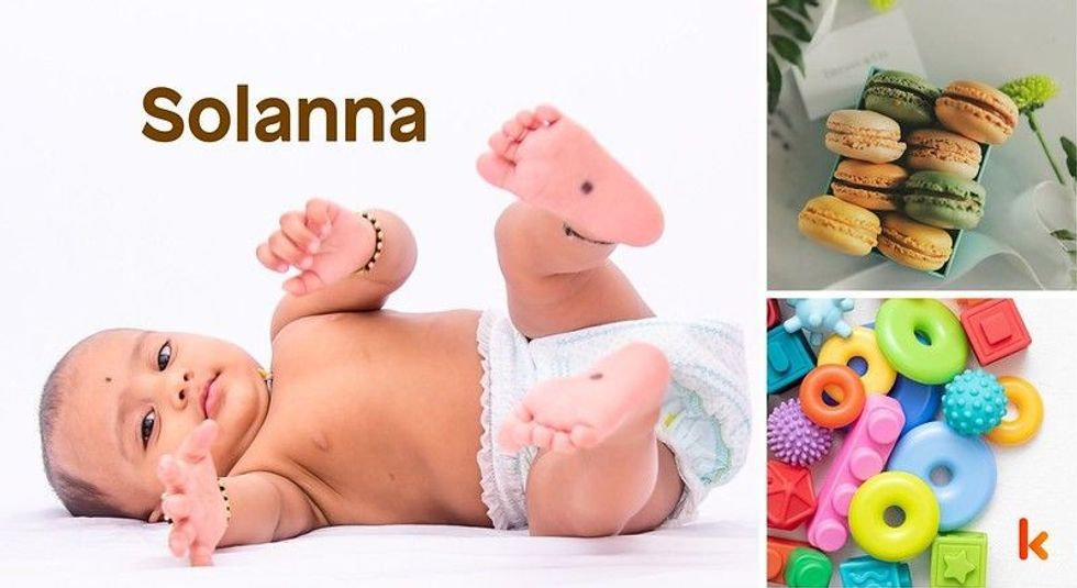 Baby name Solanna - cute baby, toys, macarons