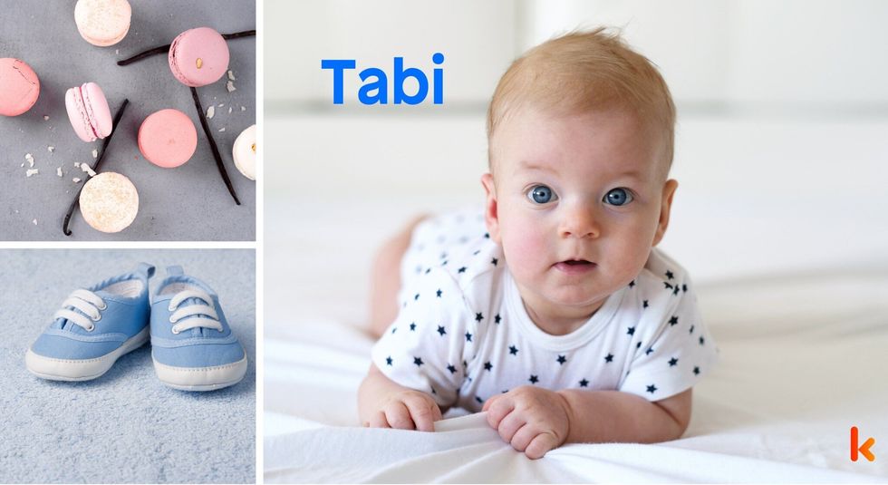 Baby name Tabi - cute baby, macarons, shoes