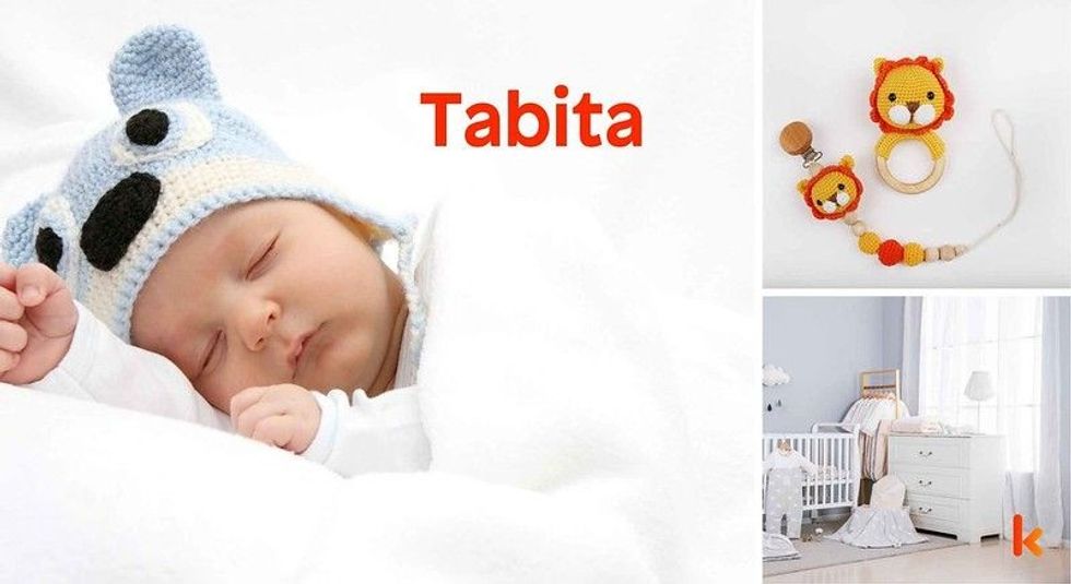 Baby name Tabita - cute baby, crib, toys