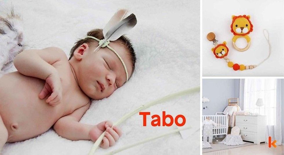 Baby name Tabo - cute baby, crib, toys
