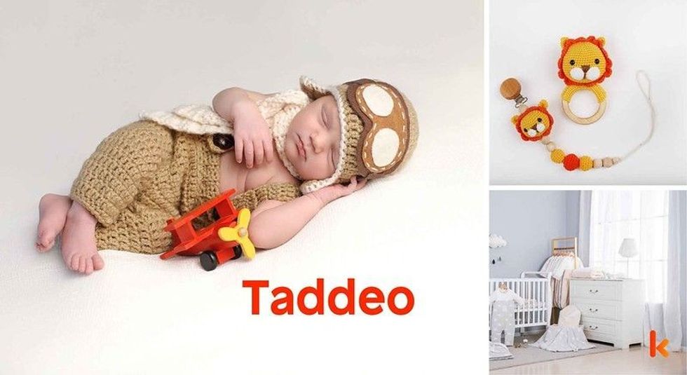 Baby name Taddeo - cute baby, crib, toys