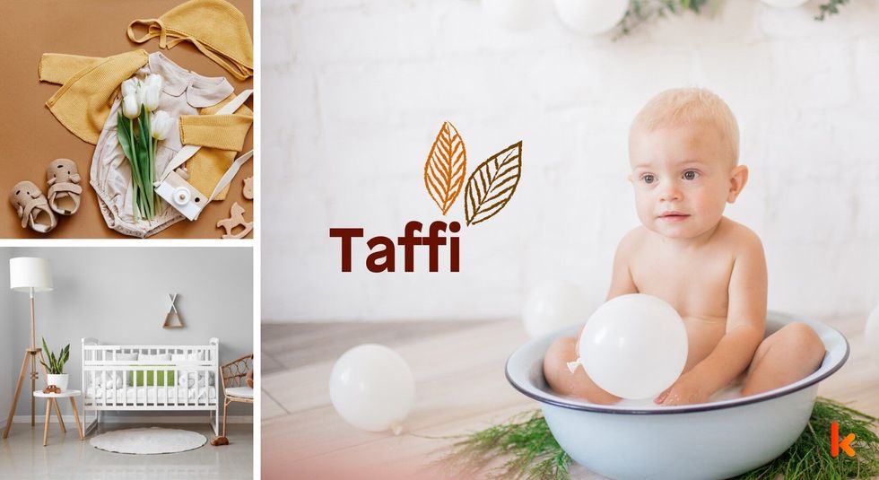 Baby name taffi - cute baby, baby crib, clothes, baby booties, toy