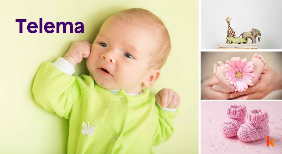 Baby name Telema - cute baby, toys, booties and feet