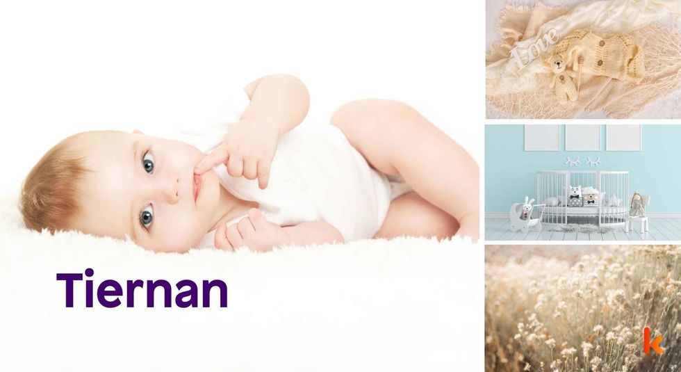 Baby name Tiernan - cute baby, clothes, flowers and crib
