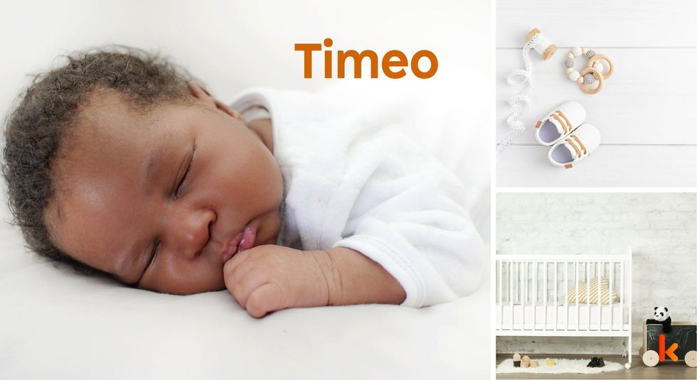 Baby name Timeo - cute baby, crib, shoes