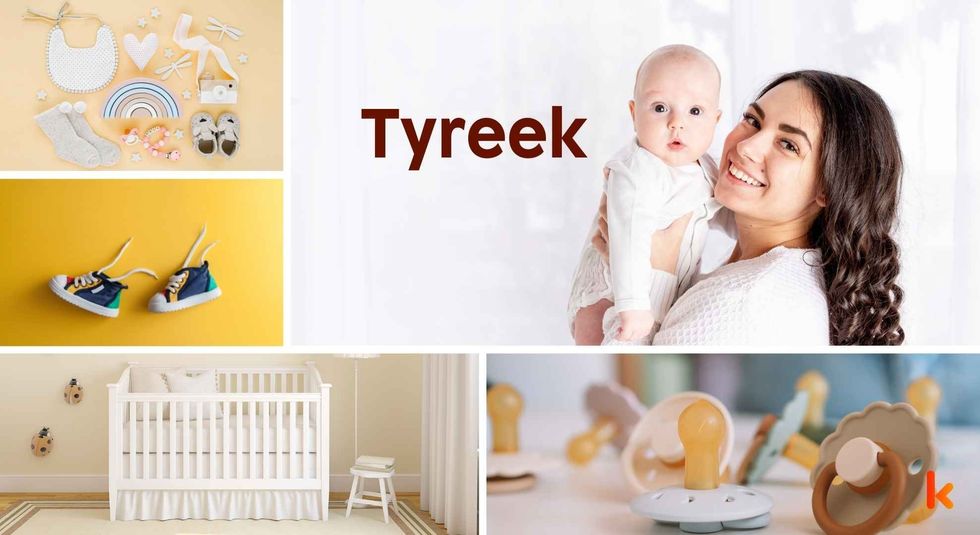 Baby name Tyreek - cute baby, baby crib, baby accessories, baby Pacifier & baby shoes