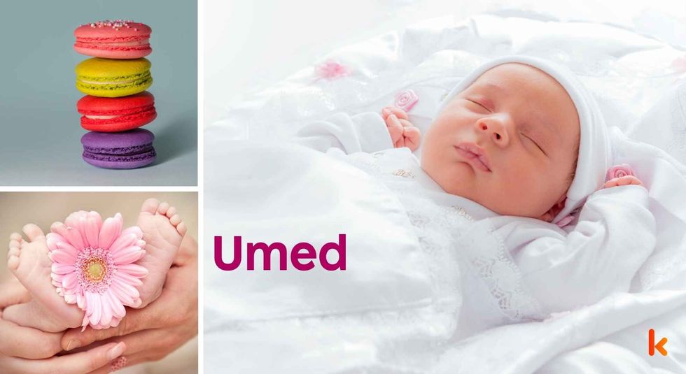Baby name Umed - cute baby, macarons and feet