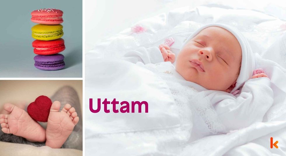 Baby name Uttam - cute baby, macarons and feet