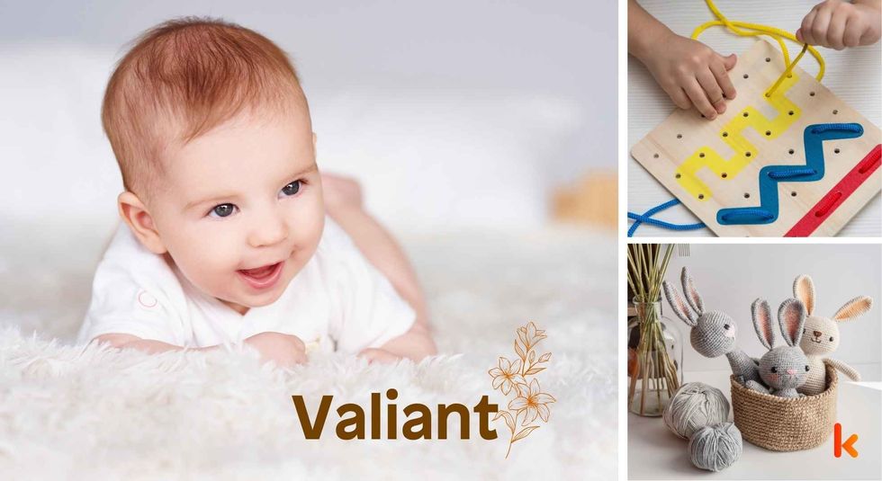 Baby name Valiant- cute baby, crochet toys & wooden toy.