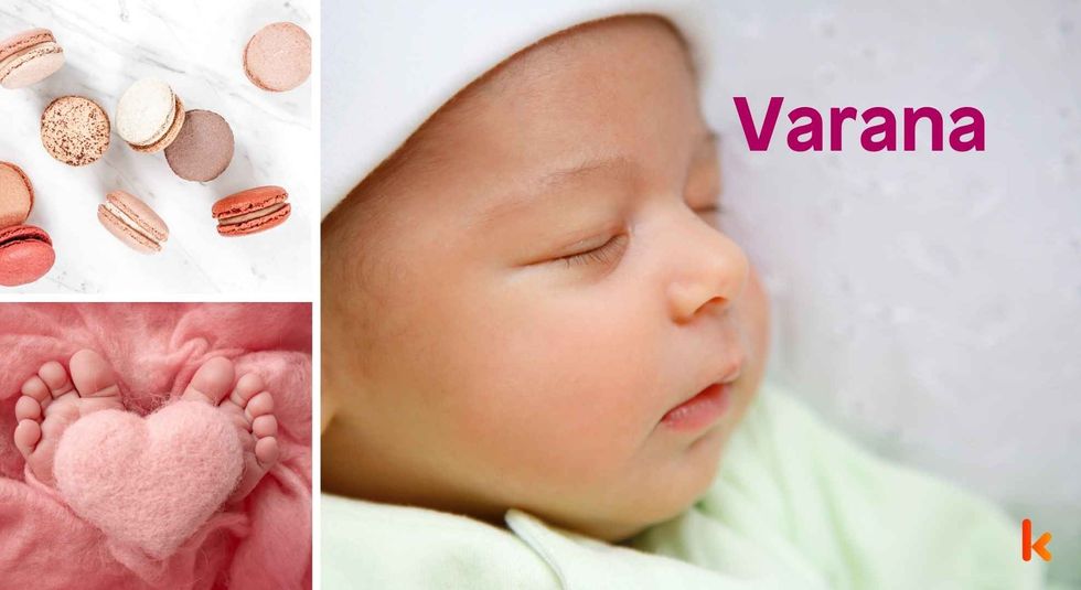 Baby name Varana - cute baby, macarons and feet