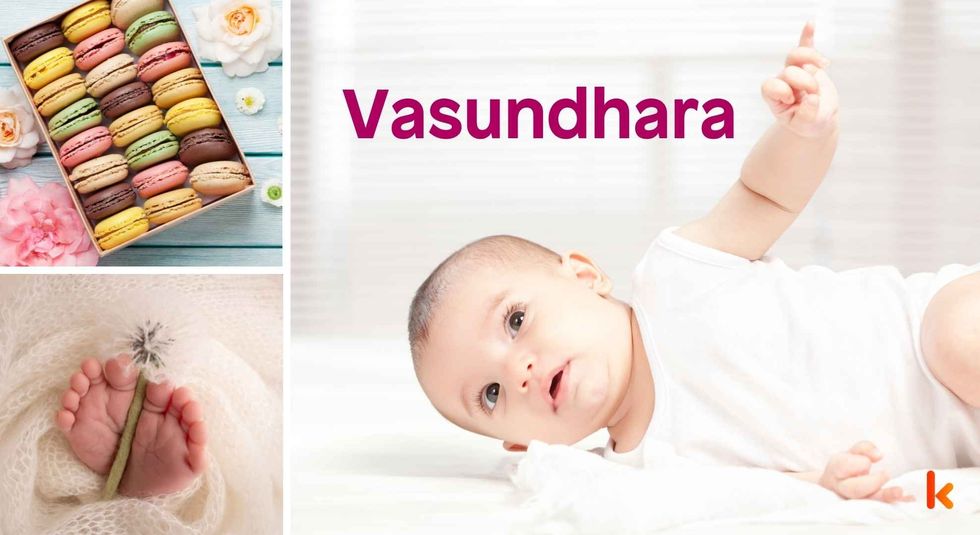 Baby name Vasundhara - cute baby, macarons and feet