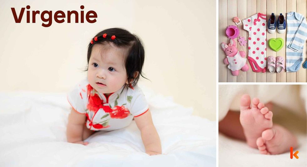 Baby Name Virgenie- cute baby, clothes, baby feet.
