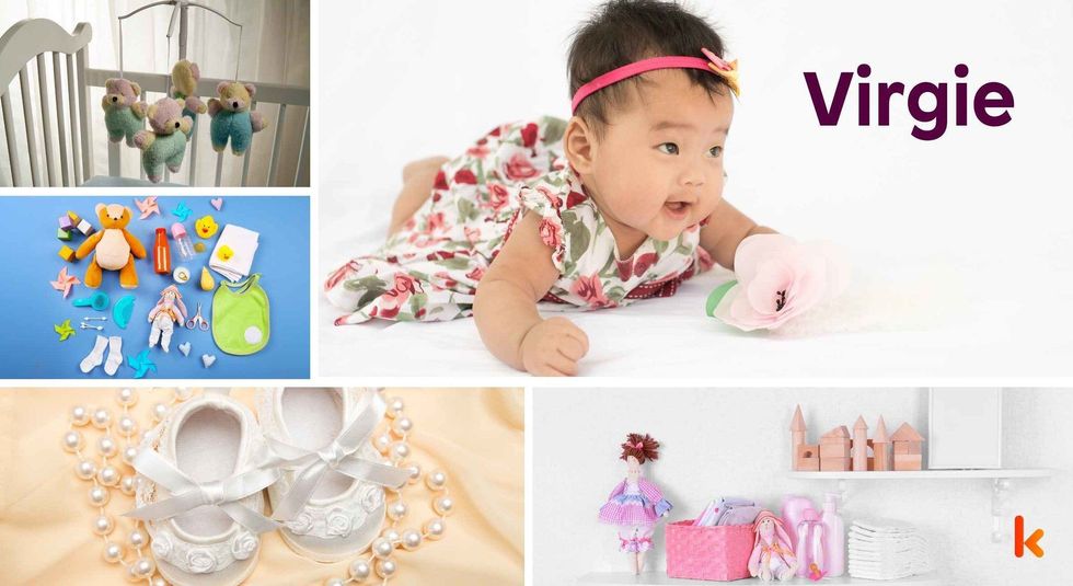 Baby Name Virgie- cute baby, crib, toys, accessories, booties.