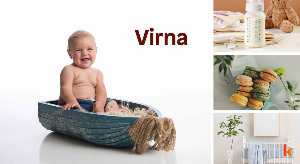 Baby Name Virna- cute baby, crib, sipper, macarons