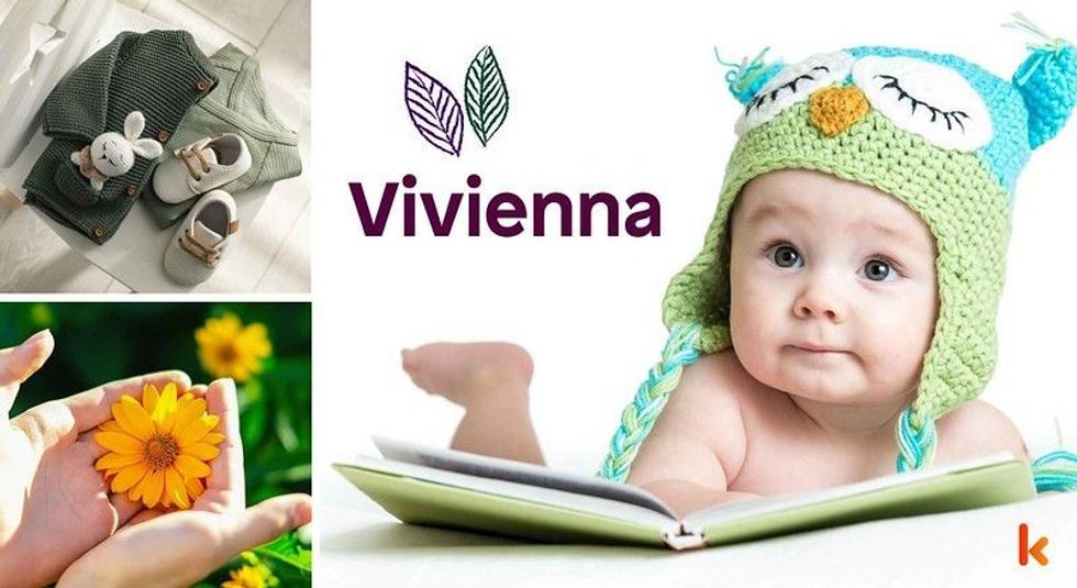 Baby name vivienna - cute baby, flower, clothes