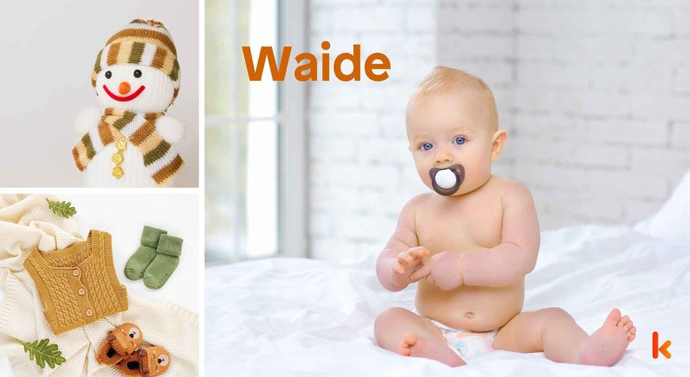 Baby Name Waide - cute baby, flowers, dress, shoes and toys.
