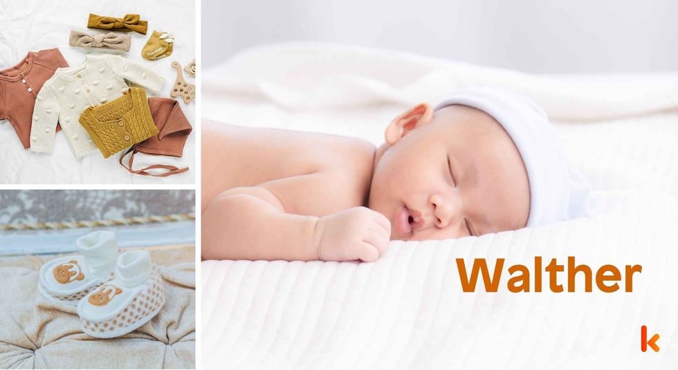 Baby Name Walther - cute baby, dress, shoes and toys