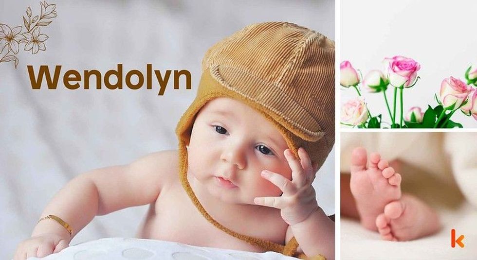 Baby Name Wendolyn - cute baby, baby foot, flower.