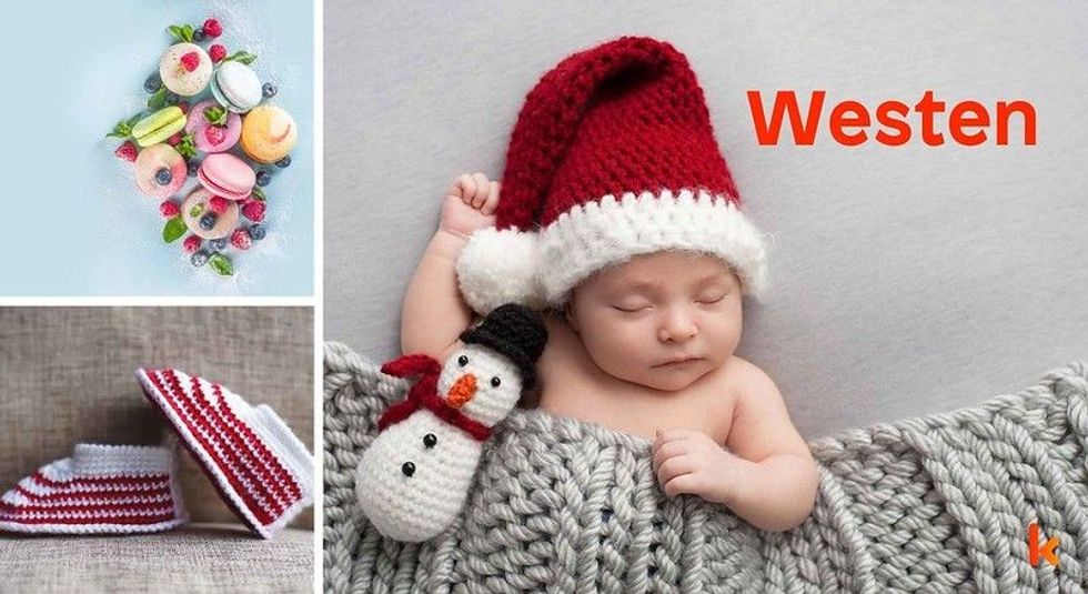 Baby Name Westen - cute baby, shoes, macarons and toys.